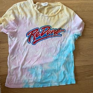 REDONE tie dye tshirt with logo. Size medium.